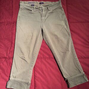 NYDJ Dayla Wide Cuff Capri in Olive